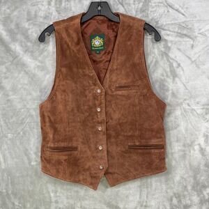 Vintage Hammerschmid  100% Suede Leather Vest Gilet Waistcoat Men Size 36 Gemany